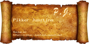 Pikker Jusztina névjegykártya